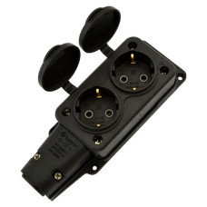 Розетка подвійна каучук Bemis BK1-1402-3612 IP54