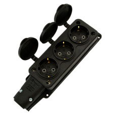 Розетка потрійна Bemis BK1-1402-3613 16А каучук IP54