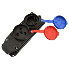 Розетка подвійна Bemis BK6-2504-4611 3x25А каучук 1x3 фаз плюс 1x1 фаз