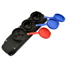 Розетка потрійна Bemis BK6-2504-4613 3x25А каучук 1x3х фаз плюс 2x1 фаз