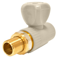 Кран радіаторний KLD PPR прямий з американкою 20х1/2 Кран радіаторний KLD PPR прямий з американкою 20х1/2
