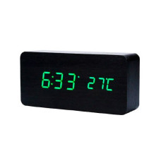 Годинник мережевий VST-862-4 корпус чорний температура USB зелений