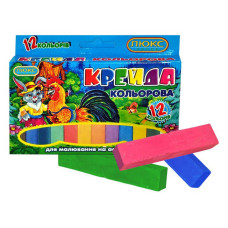 Крейда квадратна Люкс Колор ККЕ-112 12 кольорів Крейда квадратна Люкс Колор ККЕ-112 12 кольорів