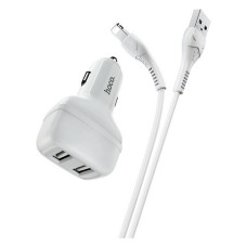 Автомобільний зарядний пристрій Hoco Z36 Leader Lightning 2USB білий