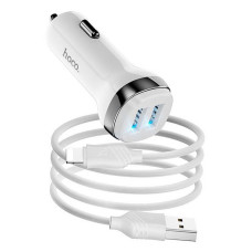Автомобільний зарядний пристрій Hoco Z40 Superior dual port car charger set Lightning білий