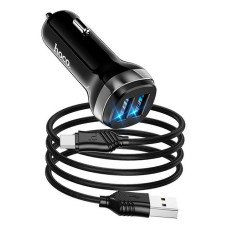 Автомобільний зарядний пристрій Hoco Z40 Superior dual port car charger set Type-C чорний