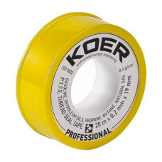 Фумстрічка для газу Professional Koer STP-02 20м 19мм Фумстрічка для газу Professional Koer STP-02 20м 19мм