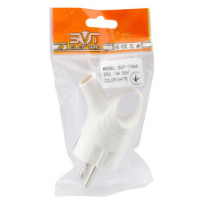 Вилка кутова SVT Electric SVT-7364 з заземленням та кільцем 10/16А 250V біла