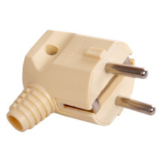 Вилка кутова SVT Electric SVT-7365 з заземленням 10/16А 250V кремова