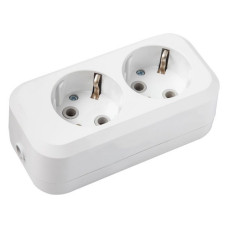 Колодка SVT Electric SVT-5812 2 гнізда з заземленням біла