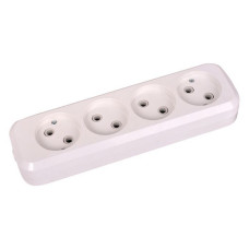 Колодка SVT Electric SVT-5804 4 гнізда без заземлення біла