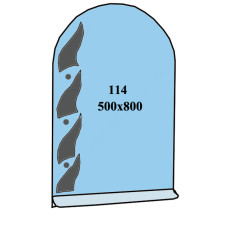 Дзеркало 500x800мм 1 полиця дзеркало 114