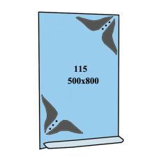 Дзеркало 500x800мм 1 полиця дзеркало 115