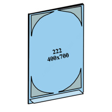 Дзеркало 400x700мм 1 полиця дзеркало 222