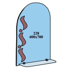 Дзеркало 400x700мм 1 полиця дзеркало 228
