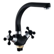 Змішувач для кухні MIXXUS COLOR 273 Black Г-подібний гусак на гайці з кранбуксой 1/2