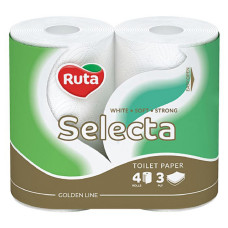 Туалетний папір Ruta Selecta білий 150 відривів 3 шари 4 рулони