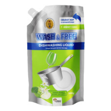 Засіб для миття посуду Wash and Free Зелене яблуко і екстракт едельвейса 500мл