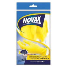 Рукавички гумові зміцнені Novax L 1пара