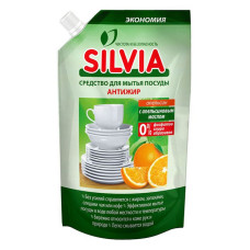 Засіб для миття посуду Silvia Антижир Апельсин з натуральною апельсиновою олією дойпак 500мл