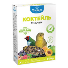 Корм коктейль для екзотичних птахів Природа 0.5кг картон