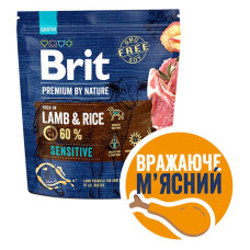 Сухий корм Brit Premium Dog Sensitive Lamb для собак з чутливим травленням Ягня рис 1кг