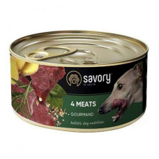 Консерви для дорослих собак Savory Dog Gourmand 4 види м'яса 200гр