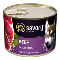 Консерви для дорослих собак з яловичиною Savory Dog Gourmand 200гр