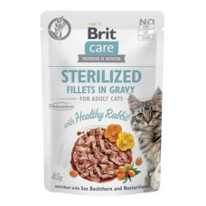 Філе в соусі Кроліка для стерилізованих Brit Care Cat pouch 85г