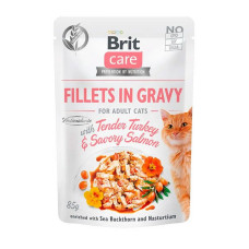 Філе в соусі ніжна індичка і пікантний лосось Brit Care Cat pouch 85г