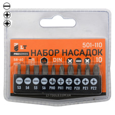 Набір біт LT/Maxidrill 501-110 25мм 10шт S3 S4 S5 S6 PH0 PH1 PH2 PZ0 PZ1 PZ2