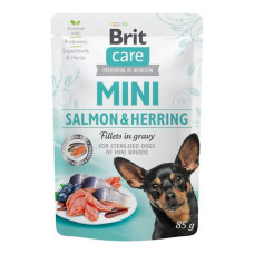 Філе в соусі для собак лосось і оселедець Brit Care Mini pouch 85г