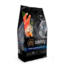 Сухий корм для кішок Savory Лосось і біла риба 2 кг