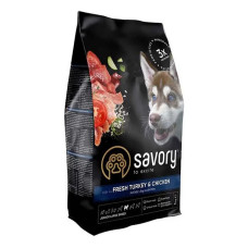 Сухий корм Savory для цуценят великих порід Індичка та курка 3кг