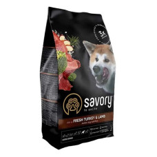 Сухий корм Savory для собак великих порід Індичка та ягня 3кг