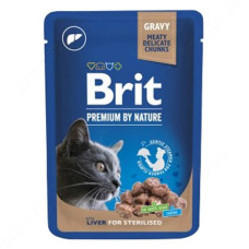 Консерви з печінкою в соусі для стерилізованих Brit Premium Cat pouch 100г
