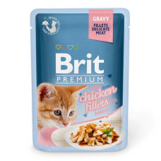 Філе курки в соусі для кошенят Brit Premium Delicate Cat pouch 85г