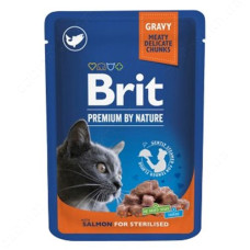 Консерви з лососем для стерилізованих котів Brit Premium Cat pouch 100г