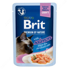 Філе лосося в соусі Brit Premium Delicate Cat pouch для стерилізованих 85г