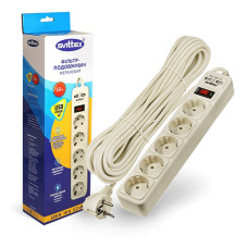 Мережевий фільтр Svittex SV-026 5 гнізд 10м 2хUSB 10А 3х0.75мм2