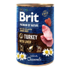 Консерви для собак Brit Premium by Nature індичка з індичою печінкою 400г