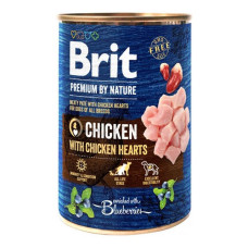 Консерви для собак Brit Premium by Nature курка з курячим серцем 800г