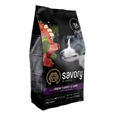 Сухий корм Savory для собак середніх порід Індичка та ягня 3кг