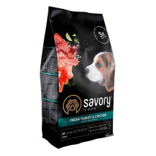 Сухий корм Savory для цуценят всіх порід Індичка та курка 1кг