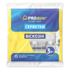 Серветки віскозні Prodom для прибирання 3шт (30*36) Серветки віскозні Prodom для прибирання 3шт (30*36)