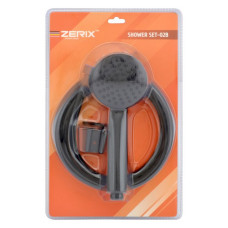 Набір для душу Zerix Shower SET-02B шланг лійка кронштейн чорний