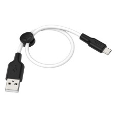 Кабель Hoco X21 Micro USB довжина 0.25м чорний з білим