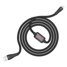 Кабель Hoco S4 Micro USB 2.4А довжина 1.2м чорний з таймером