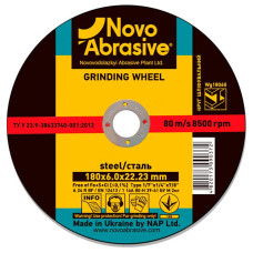 Круг зачисний по металу NovoAbrasive 180х6х22мм Круг зачисний по металу NovoAbrasive 180х6х22мм