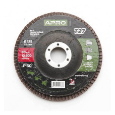 Круг пелюстковий торцевий Apro 830454 Р60 прямий 125мм Т27